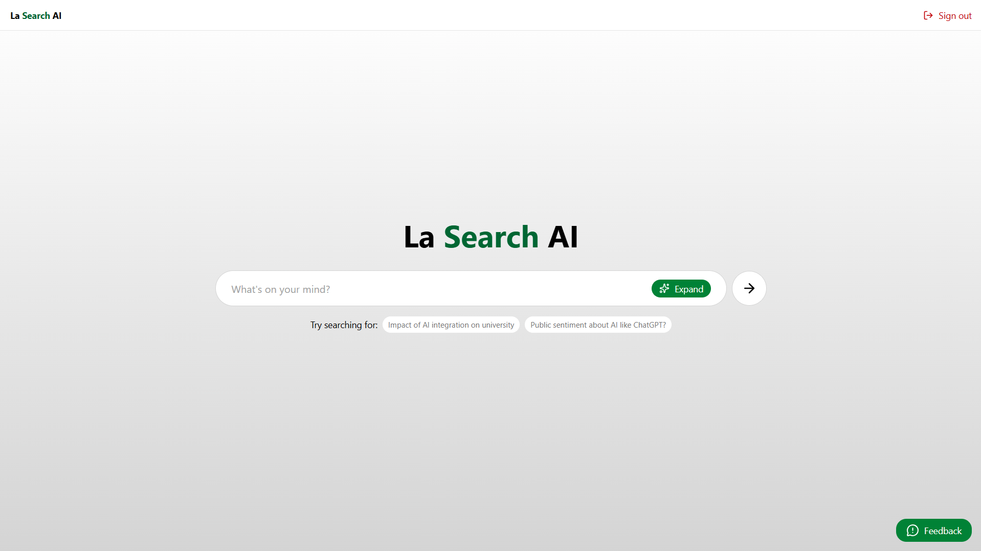 La Search AI - Intelligent Academic Research Assistant Interface